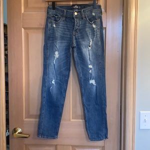 Hollister Low Rise Destroyed Boyfriend Jeans